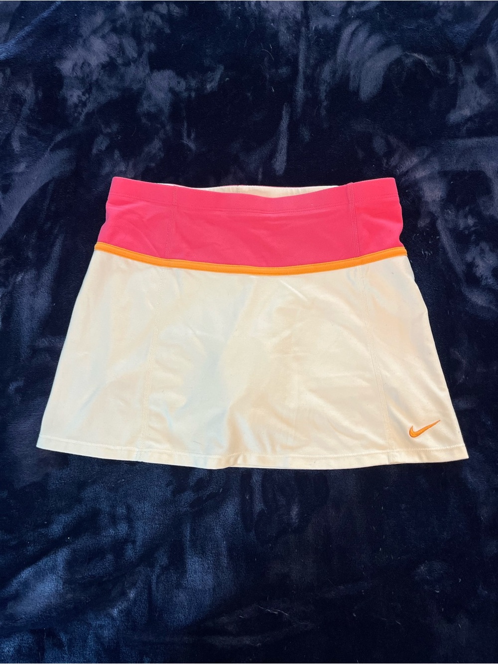 EUC Nike Women's White Skort with Pink Waistband and Orange Trim